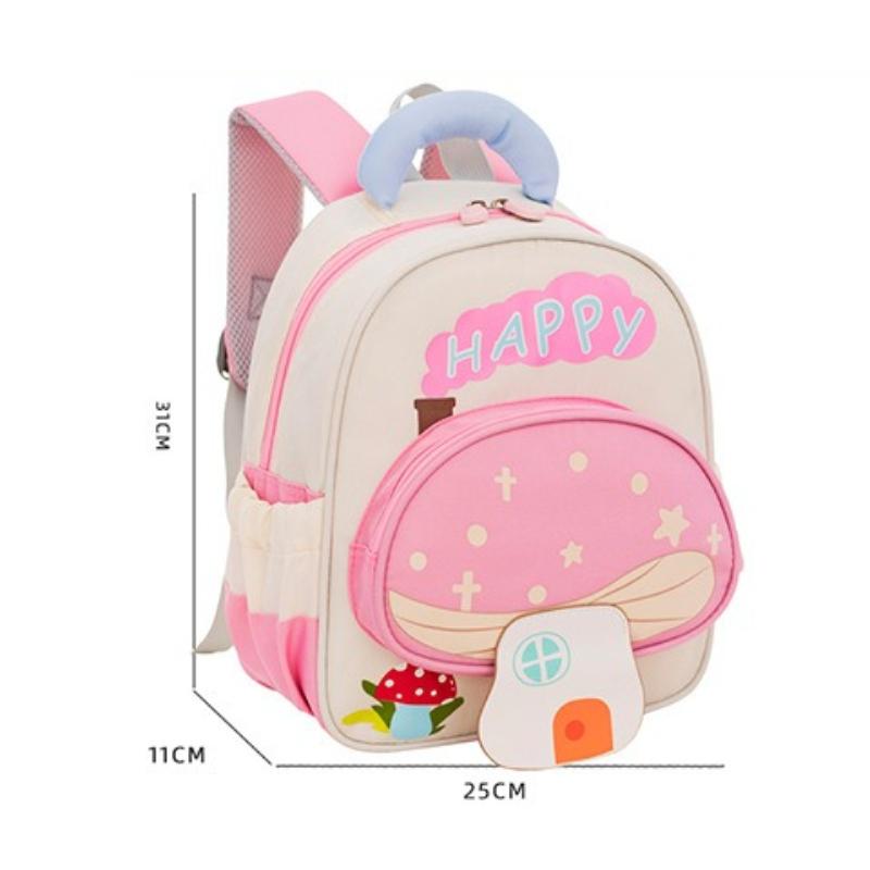 25*11*31cm 1pcs Kindergarten School Bags Girl's Birthday Gift Cute Mushroom Shaped Large Capacity Backpack Cartoon Lightweight Children's Bookbag