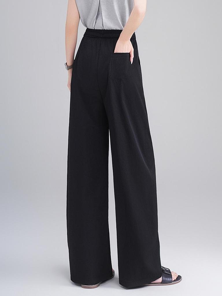 2026 Sommer Damen High Waist Locker Weiter Bein Bodenlang Fließende Hose
