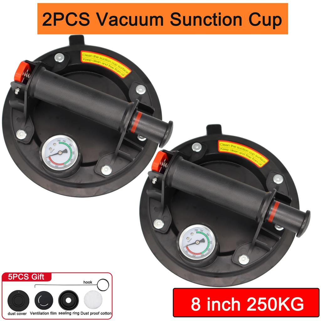 8 Inch Vacuum Suction Cup Glass Lifter Powerful Heavy Duty Vacuum Lifter for Granite & Glass Lifting Window Replacement