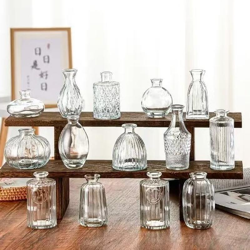 SEE KEAN Simple Transparent Striped Glass Vase