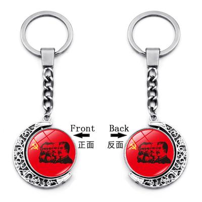 Pendant Keychain Bag Charm Double-sided Rotating Key Ring
