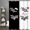 Valentine's Day Mr. Black and White Ladies Lipstick Mustache Shower Curtain, Bathroom Decorative Shower Curtain, Waterproof Show