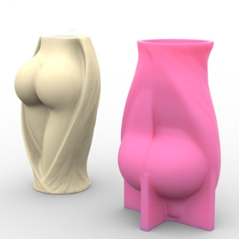 Human Body Flowerpot Silicone Mold Concrete Candlestick Resin Mould DIY Vase Succulent Planter Molds Home Decorations
