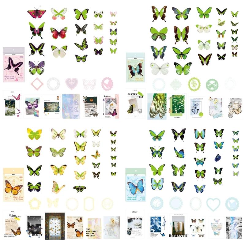 Colorful Butterfly Label Glowing Sticker Craft Materials Suitable for Classroom Decorations Party Favors Craft Set