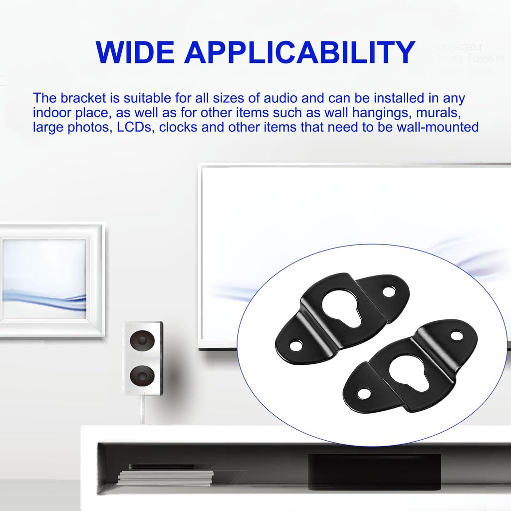 uxcell Wall Mount Speaker Hanger Clothes Rack Iron Hanger Plate Accessory for Surround Sound Box Audio Speaker Hanging 10pcs Bracket, 4.8cm Length,