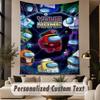 Custom Text Printed Tapestry Among Us Pattern Large Wall Hanging Indoor Room Decor