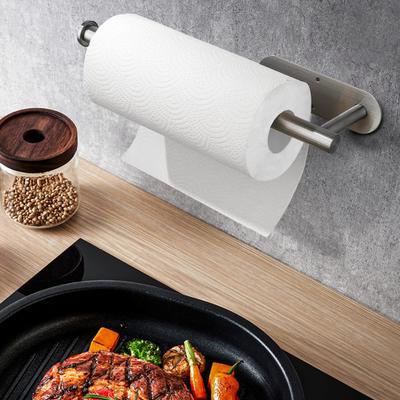 Under Cabinet Paper Towel Holder Adhesive Paper Towel Roll Rack Wall Mount Stainless Steel Paper Towel Dispenser for Kitchen Bathroom Pantry Fridge