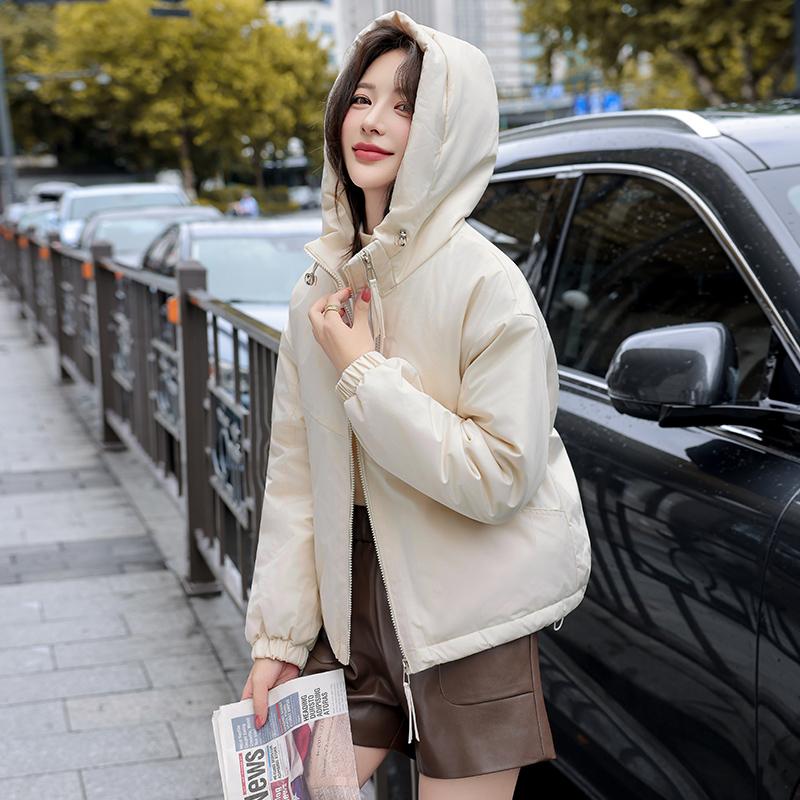 Autumn Winter Thicken Warm Parka Women Casual Sweety Solid Color Big Pocket Loose Hooded Coat Jackets Outwear