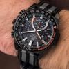 Casio EDIFICE Series Nylon Sports Watch Quartz Movement Fabric Strap Japanese and Korean Watch Men's Watch Black Dial EFS-S550BL-1AV