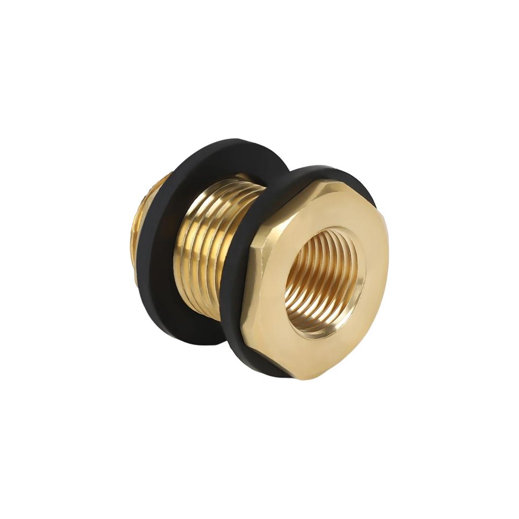 2-Pack Water Tank Connector, 1/2" Female NPT and 3/4" Male GHT, Solid Brass, Bulkhead Fitting with 2 Rubber O-Rings
