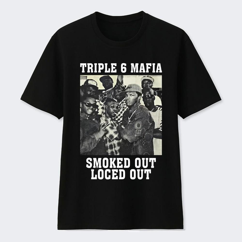 Hot Three 6 Mafia Smoked Out Loced Out Album New Black S5XL TShirt Unisex T-Shirt XXXXL