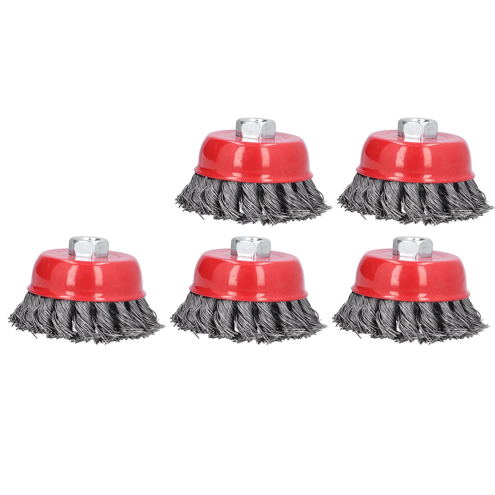 

Set of 75mm Steel Wire Cup Brushes with M10 Threads for Disc Cup Brushes for Rust Removal 5-Piece Grinders, Heavy-Duty