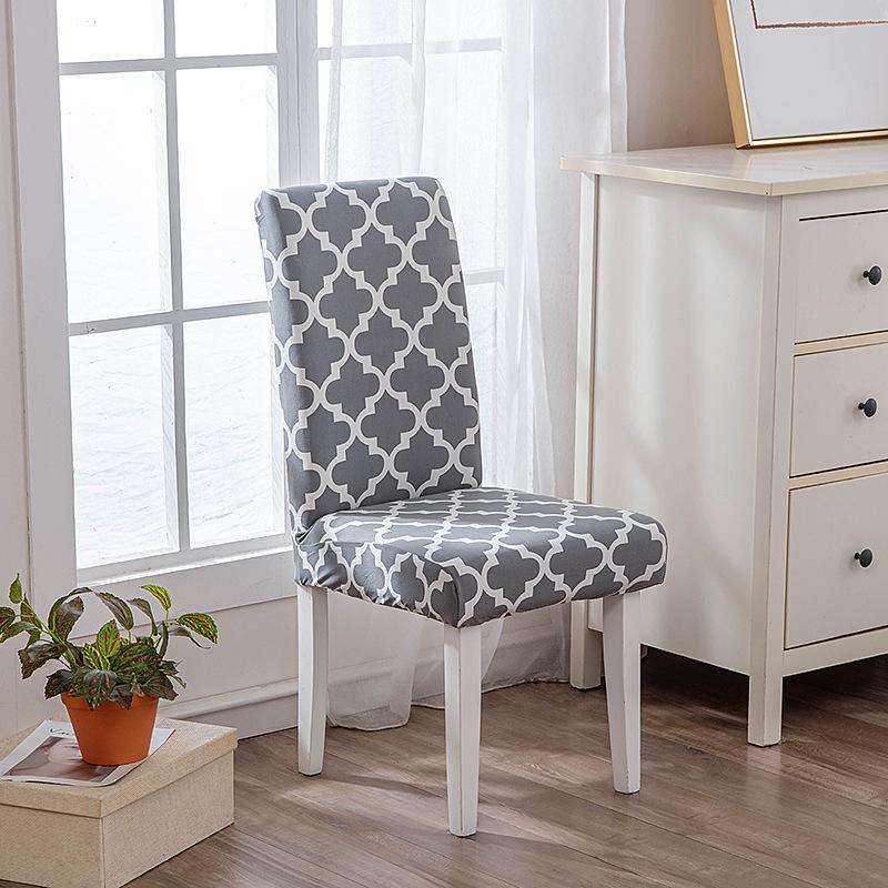 New Color High Gram Heavy Printing Elastic Backrest Integrated Chair Cover Household Hotel Anti-Fouling Dining Table Chair Cover