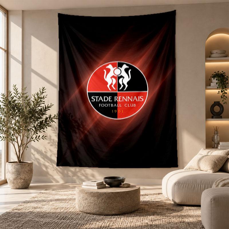 Decorative Tapestry,Stade Rennais FC Printed Wall Art, Lightweight Wall Hanging For Bedroom Background