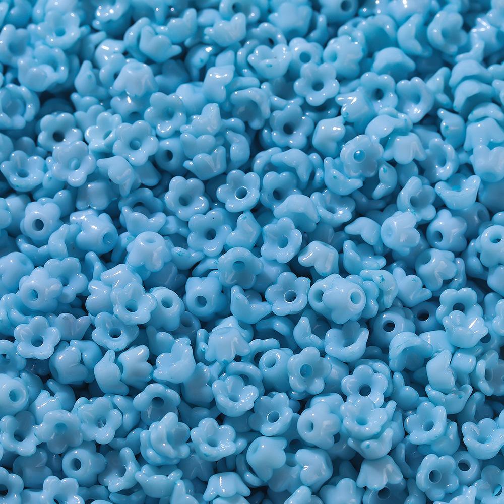 100Pcs 9mm Small Flower Beads Handmade DIY Bracelet Necklace Beaded Jewelry Accessories