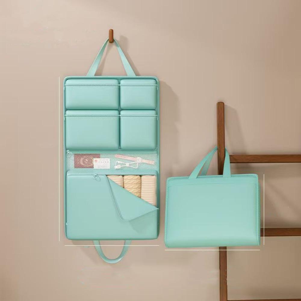 

Multi Pockets Travel Luggage Bag Hanging Foldable Trip Handbag Luggage Storage Bag Makeup Storage зелёный