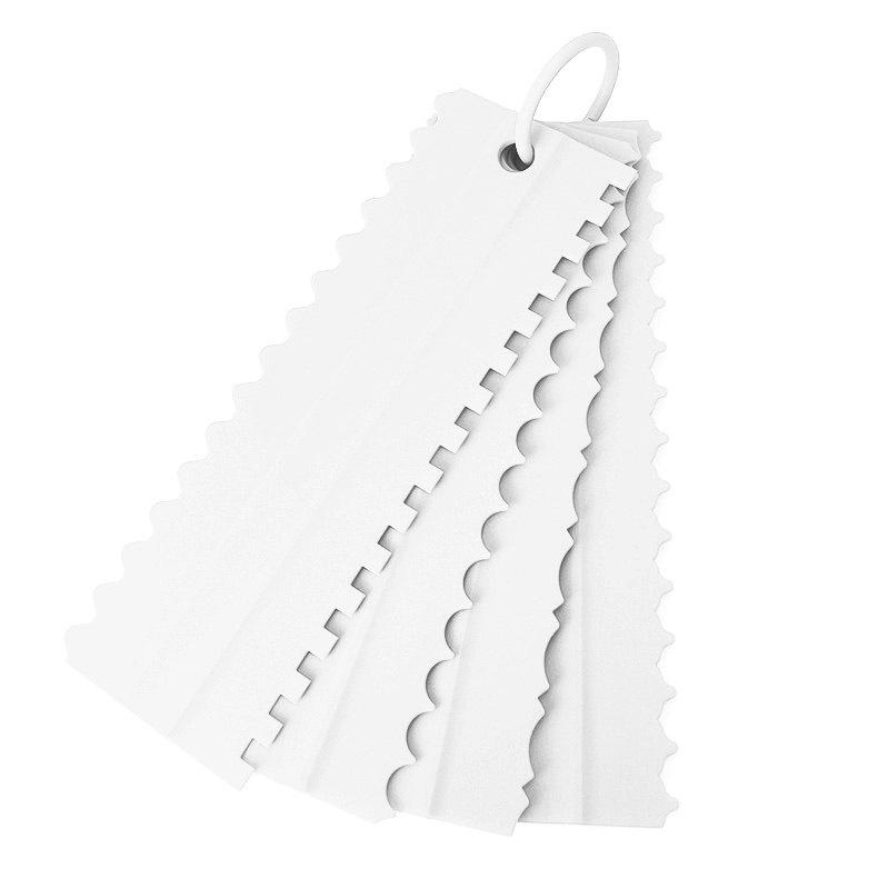 4Pcs/Set Plastic Double Sided Tooth Baking Pastry Spatulas Cake Scraper Pattern Cream Scraper DIY Baking Tools Baking Accessory