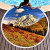 Round Beach Towel,Beautiful Landscape Printing Polyester Sand Resistant Beach Blanket,Absorbent Quick Dry Pool Towel Picnic Mat