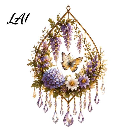 Stained Glass Style Suncatchers Acrylic Flower Bird/Butterfly Crystal Sun Catcher Decorative Hanging Ornament for Window Living Catcher Room Bedroom