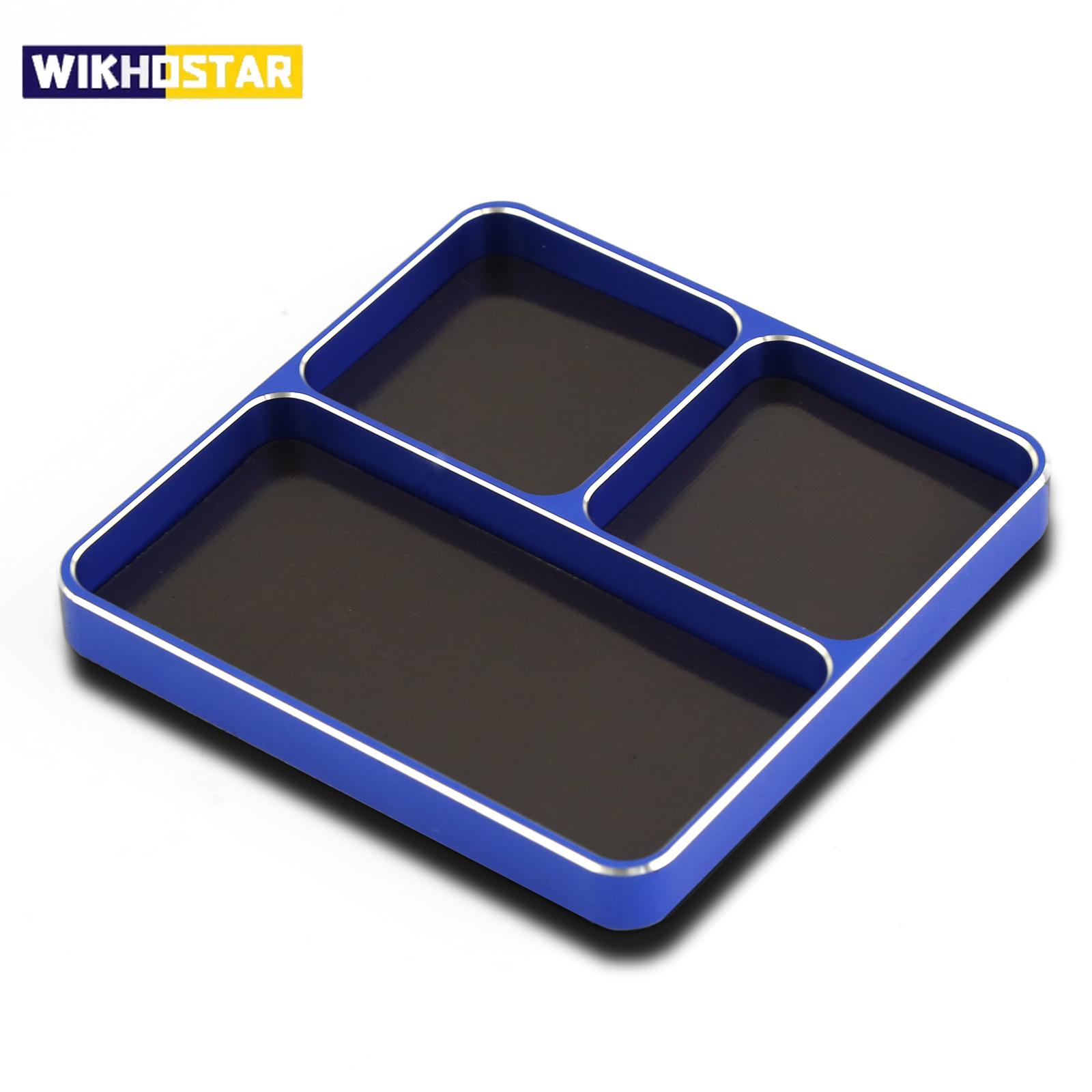 

RS 98*98*11mm CNC Aluminium Magnetic Screw Tray Nut Gasket Storage Tool for RC Car Boat Airplane Model небо синє кольору