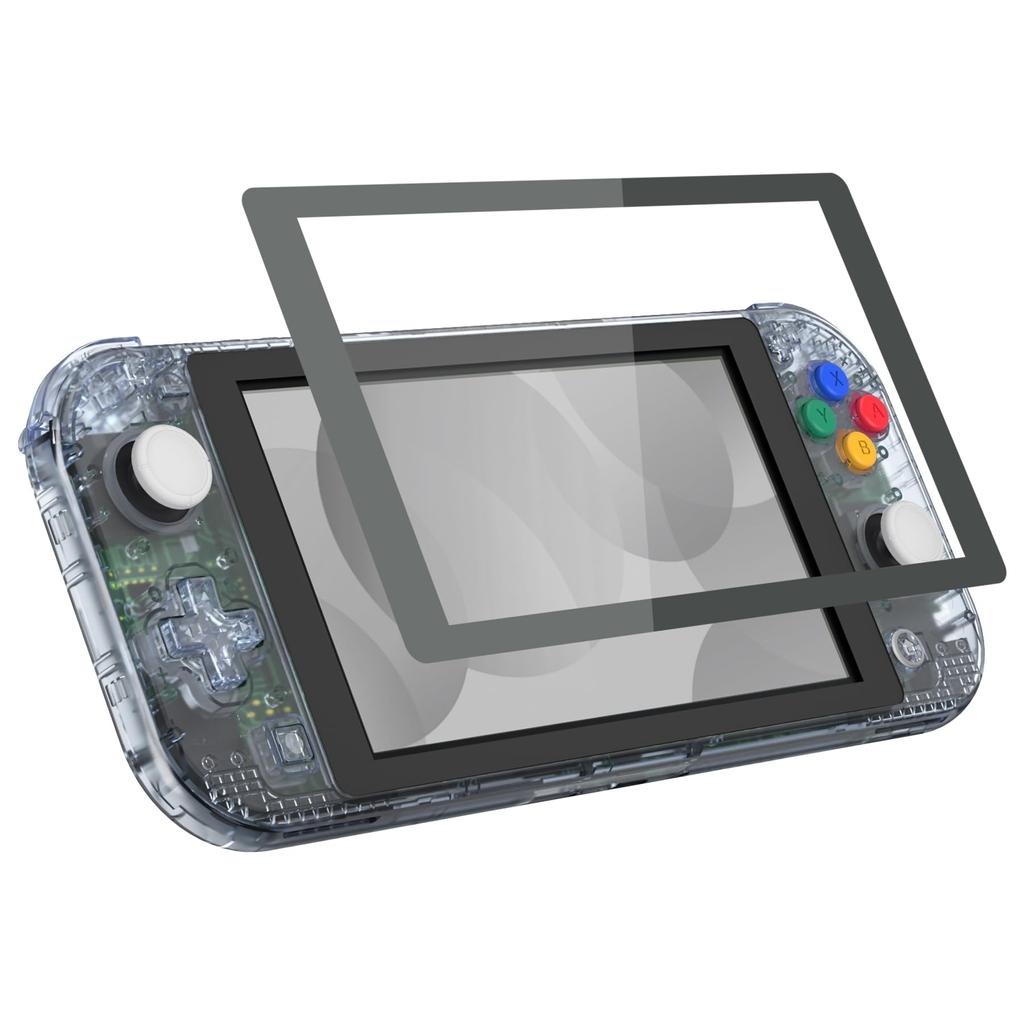 eXtremeRate DIY Compatible Case Shell Made of Clear Material for Compatible with Switch Nintendo Switch Light Controller Repair Kit with Custom Case