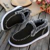 New Winter Women's Warm Flat Cotton Shoes with Plush and Thickened Edges Are Suitable for Wearing In Winter,Solid Color Fashionable Flat Shoes