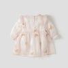 Vår Höst Söta Rosa Babyflickor Romperklänning Utomhus En Del Prinsessajumpsuit Spädbarn Fjärilsbody med Mössa 6-18M