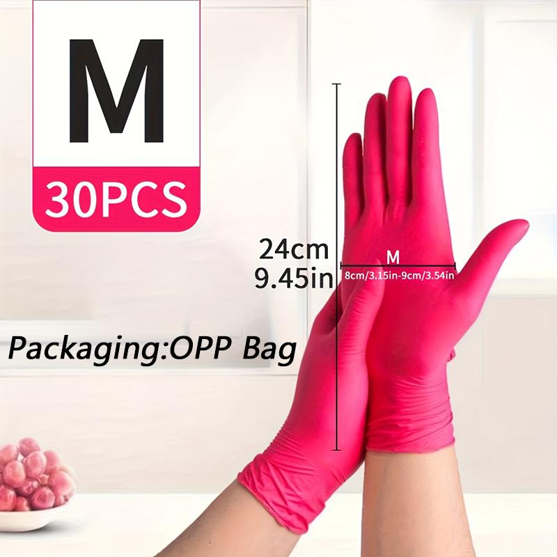 Untior Rose Red Nitrile Disposable Gloves Household Cleaning Gloves Good Sealing And Strong Toughness For Room Cleaning
