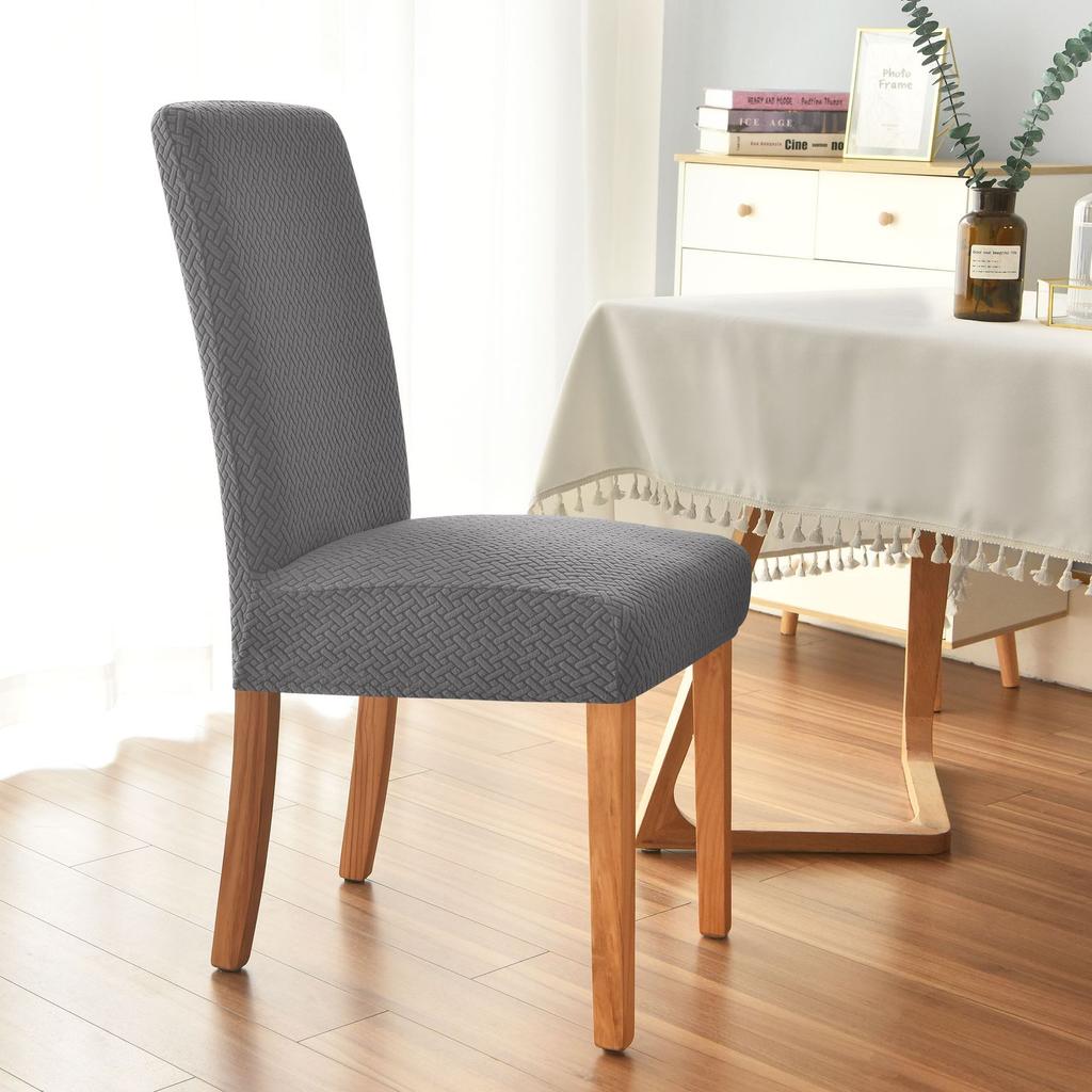 Embossed Stretch Dining Chair Cover with Back Jacquard Velvet Covers for Chairs for Kitchen Extensible Cover Chairs Wedding Home