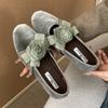 Fashion Elegant Flower Decoration Flat Mary Jane Shoes Women Fashion Round Toe Shallow Cross Tied Casual Shoes Sweet Lolita Dress Shoes