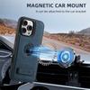 Luxury Magsafe PU Leather Phone Case For iPhone 12 13 14 15 16 Pro Max Plus 15Plus With Wireless Charging Stand Back Cover
