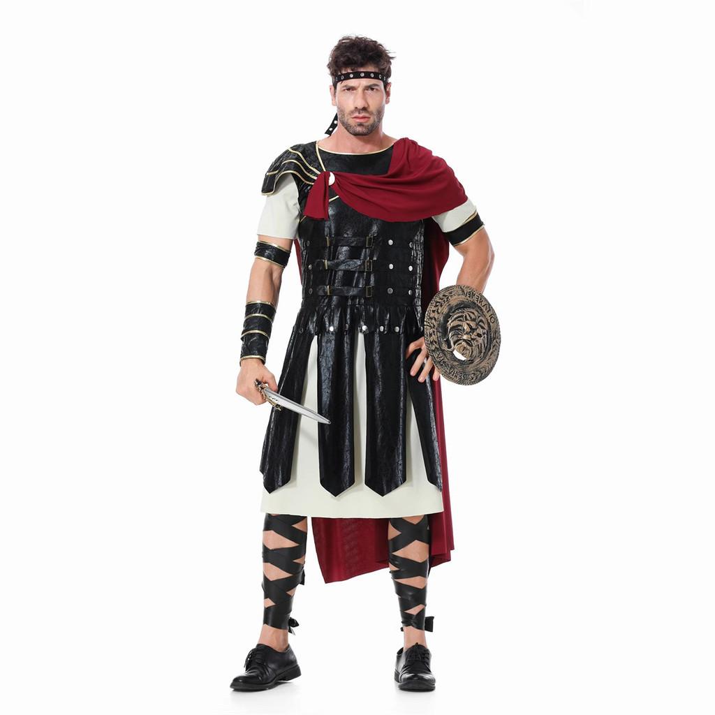 Halloween Roman Warrior Costume For Stage Performances With Cotton Blend Fabric