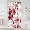 Blue Watercolor Floral Shower Curtain, Botanical Plant Leaves Design, Waterproof Fabric Set With Hooks