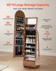360° drehbarer Schmuckschrank, 1655 mm hoch, Ganzkörperspiegel mit Stauraum, Stehender drehbarer Schmuckschrank-Organizer, Abschließbar mit 2 Schlüsseln,