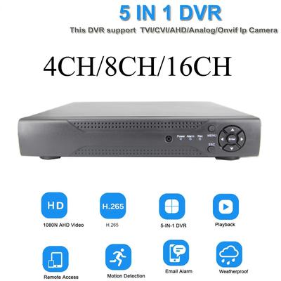 CCTV 8CH DVR BNC-kontakt digital videoinspelare 2MP XVR 1080P 5 IN 1 DVR koaxialkamera AHD CVI TVI IP CVBS Kamera videoinspelareA