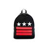 Classic Star Pattern Striped Nylon Backpack Unisex Backpack Black Red BJ05763-177-960