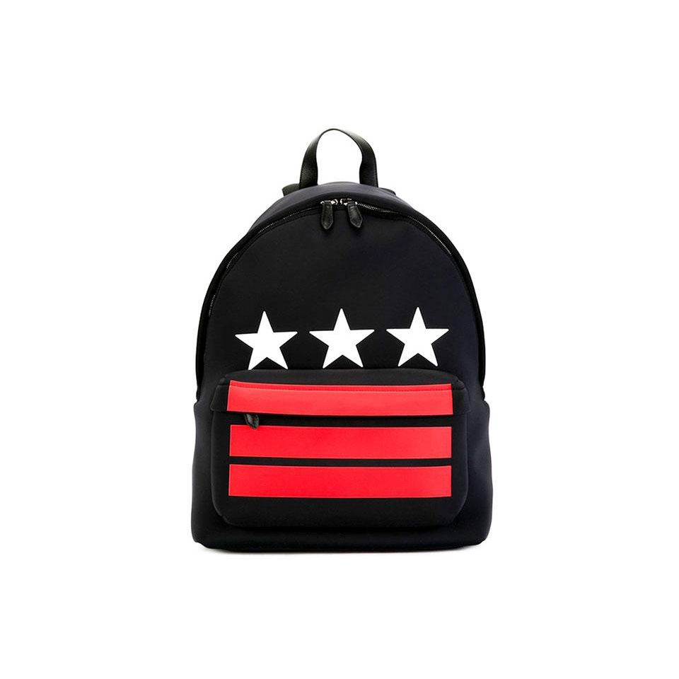 

Givenchy Classic Star Pattern Striped Nylon Backpack Unisex backpack Black Red BJ05763-177-960 Basic Set (Bag+Dust Bag)