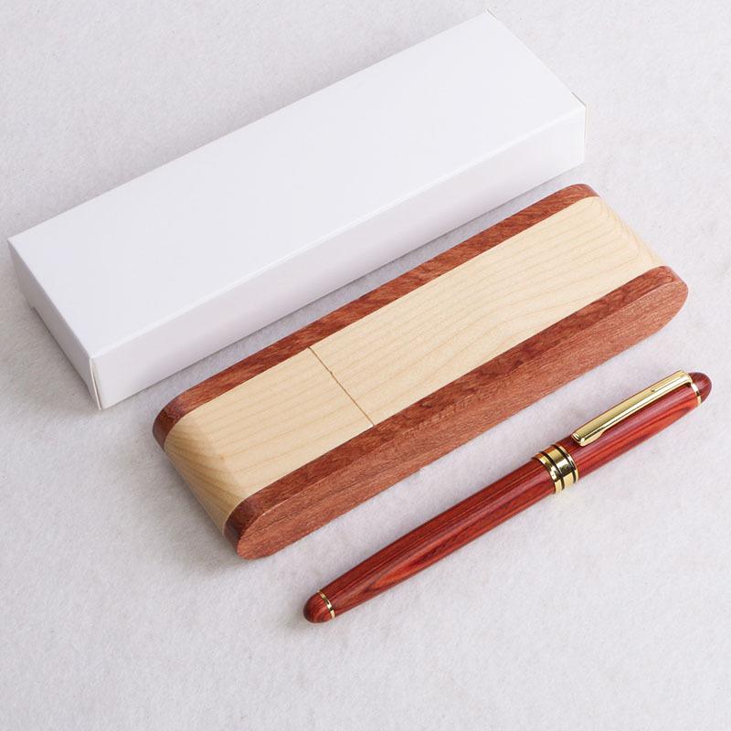 Solid Wood Rosewood Sour Branch Water Pen Signature Pen Gift Set Maple Mahogany Orb Pen Bamboo Wood Pen