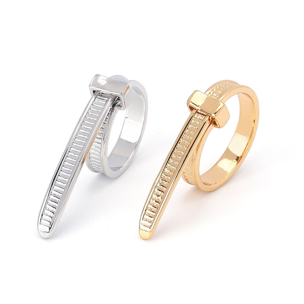 

Японский и корейский стиль интернет-знаменитостей, кольцо с легким вытягиванием: Женское простое, модное нишевое кольцо для пары в ретро-стиле. Steel