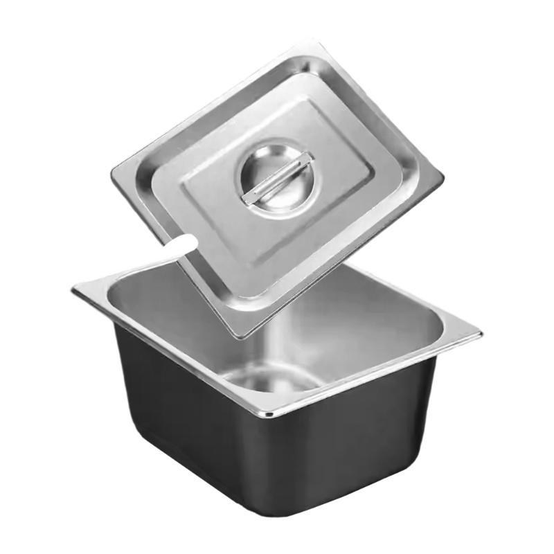 Rustproof Half Portion Container Stainless Steel Food Service Storage Pan Restaurant Table Tub for Commercial Kitchens