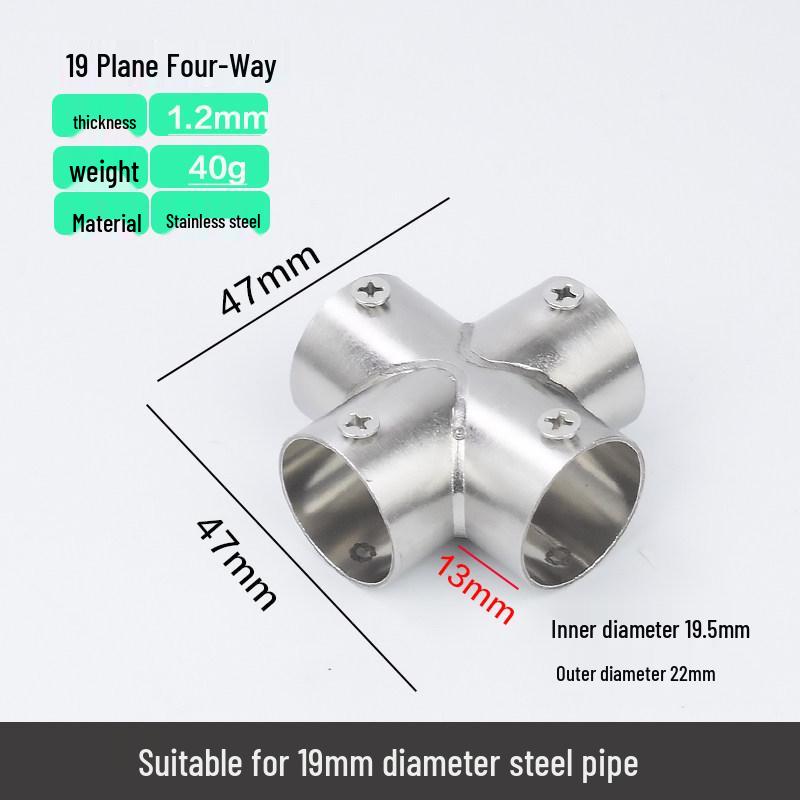 Stainless Steel Right Angle Elbow Union Tee Four-Way Pipe Fitting Combo