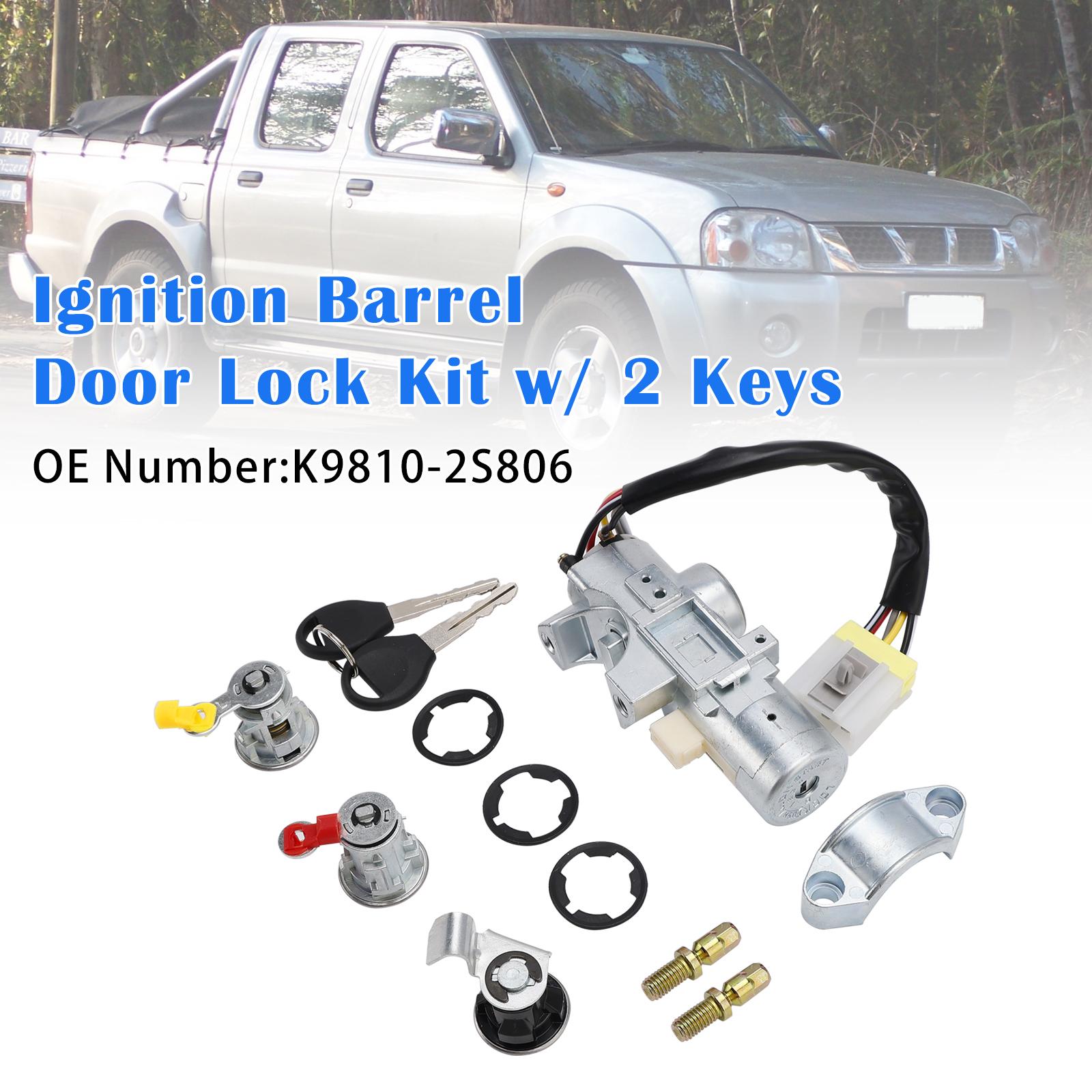 Ignition Barrel Door Lock Kit w/ 2 Keys K9810-2S806 For Nissan Navara D22 1997-2006