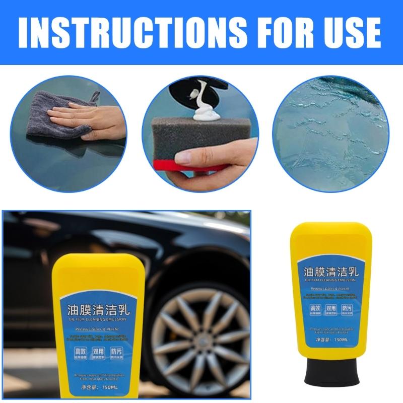 Hocheffizienter Ölfilmentferner Ölfilm-Reinigungslotion Ölfilmentfernungscreme Effizienter Ölfilmreiniger mit Schwamm