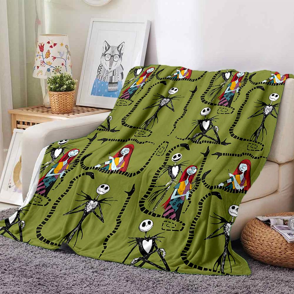 1Pc Christmas Nightmare Before Christmas Blanket Soft Throw Blanket For Home Bedroom Bed Sofa Travel Office Solid Christmas Blanket