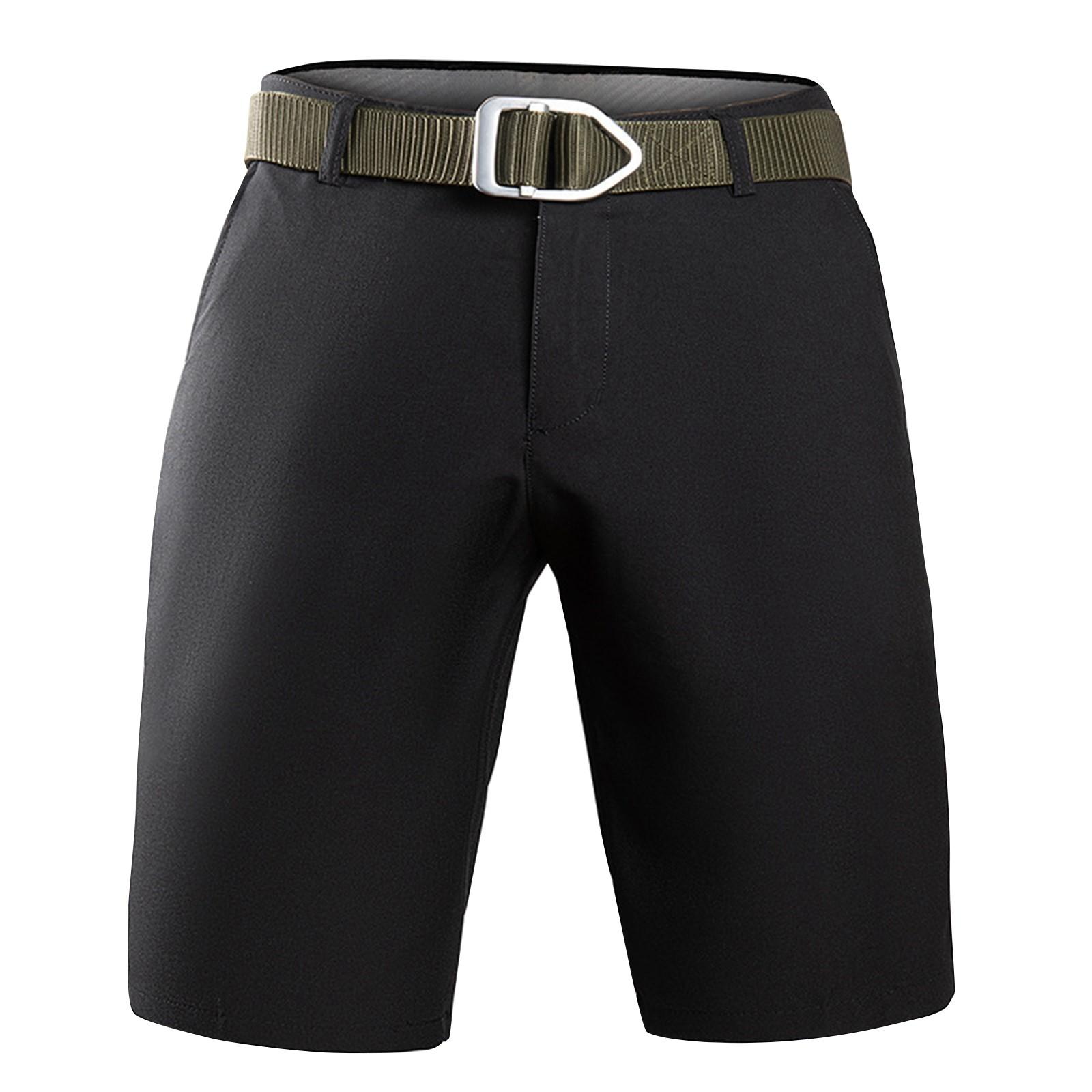 

Мужские летние рабочие шорты, свободные повседневные брюки с пятью точками, мужские летние однотонные повседневные шорты-карго 34 чёрный