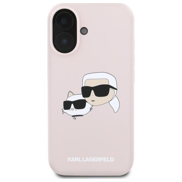 Karl Lagerfeld KLHMP16SSKCHPPLP iPhone16 6.1" pink/pink hardcase Silicone Double Heads Print MagSafe