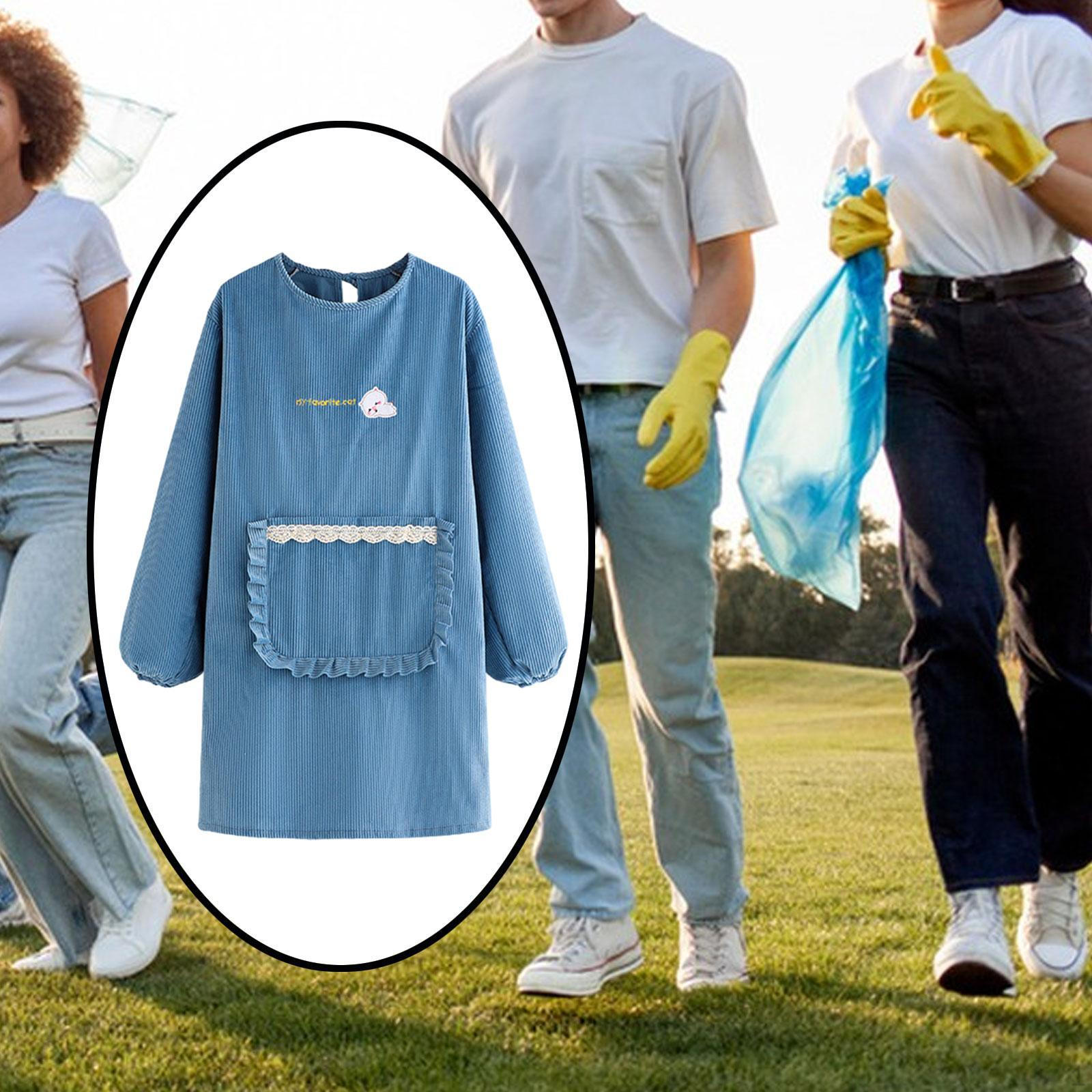 

Кухонный фартук из дышащего вельвета для приготовления пищи, уборки, выпечки, ресторана синий