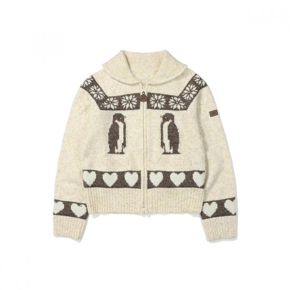 

Heart Penguin Cardigan Ivory 090