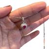Hui Zhi Yi S925 Silver Ruby & Pink Sapphire Pendant - Elegant, Versatile Women's Fashion Accessory
