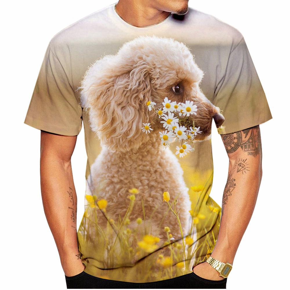 Kawaii Poodle Dog 3D Print Animal T-shirts Men Woman Fashion Streetwear Short Sleeve T Shirt Harajuku Tops Tees Kids Clothing